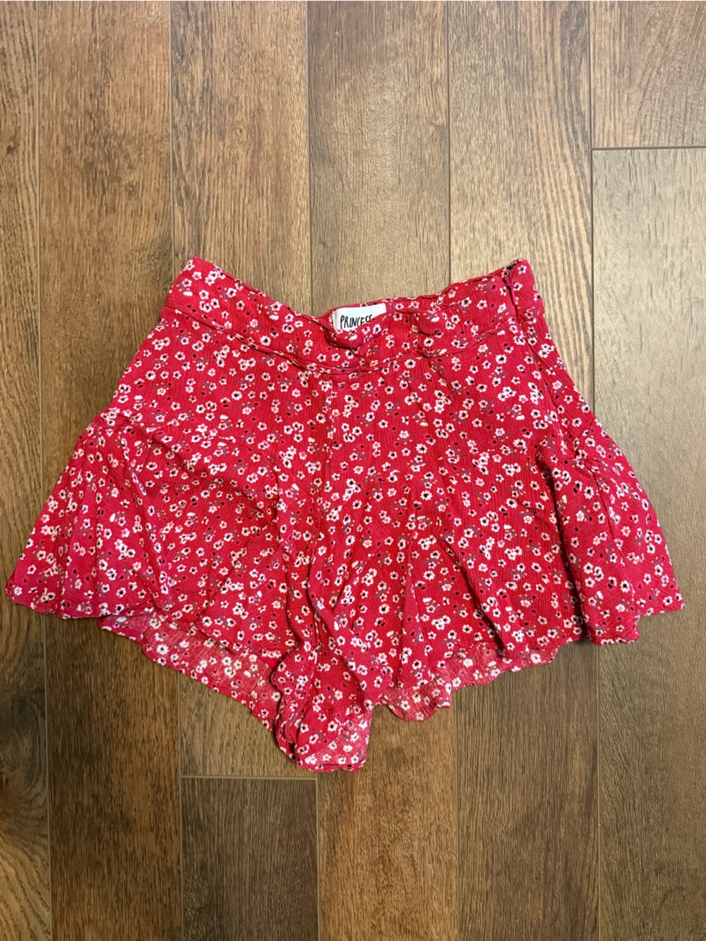 Princess Polly Red Floral Ruffle Women’s Shorts